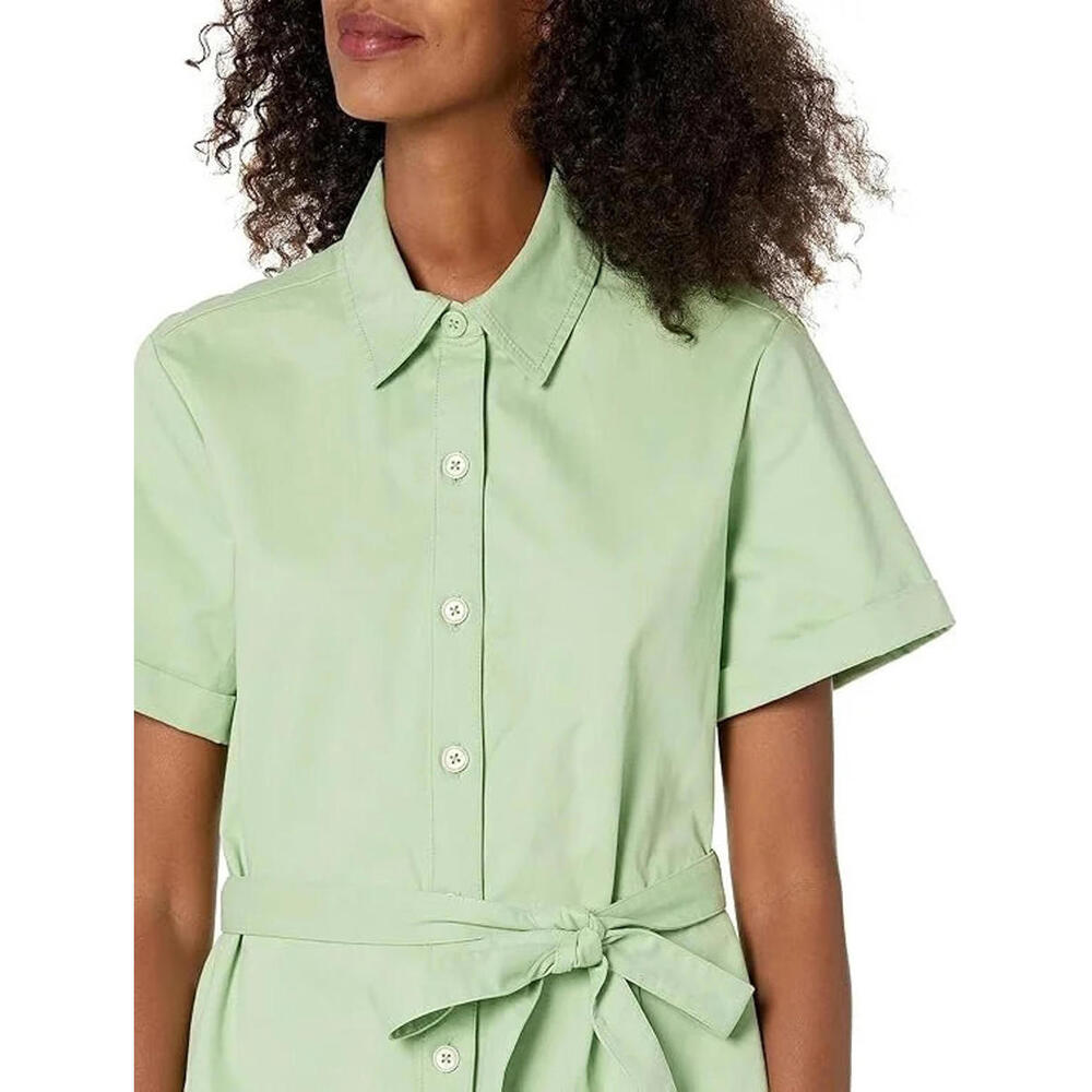 The Drop Women's Quiet Green Ss Jumpsuit with Self Belt Size Medium - Picture 3 of 4